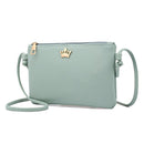 Women PU Leather Crown Shoulder Bags Zipper Casual Crossbody Bags/Green