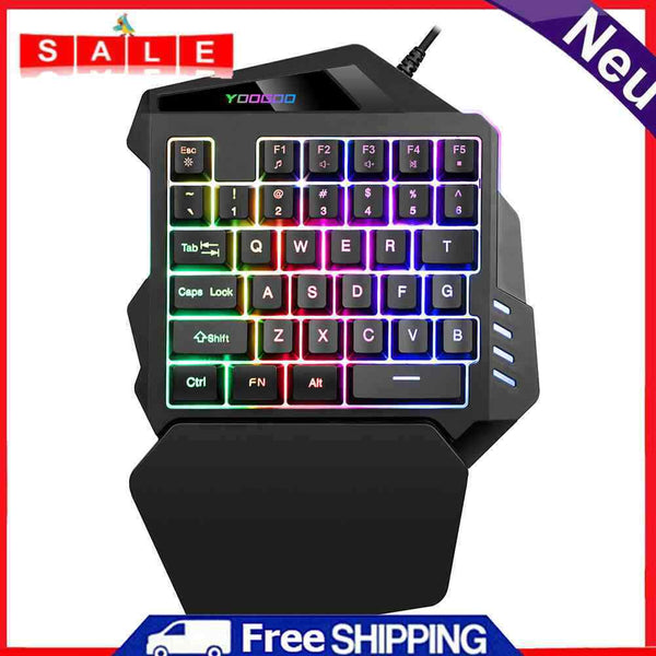 G94 One Handed Gaming Keyboard 35 Keys Membrane Keyboard for Laptop Desktop PC