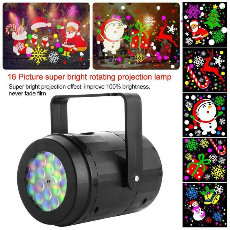 Effect Christmas Rotating Snowflake Light LED Lamp Party Decor Projection Lamp
