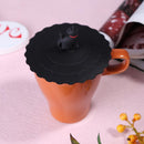 Silicone Cup Lid Heat Resistant Leakproof Reusable Sealed Cover (Black Cat)