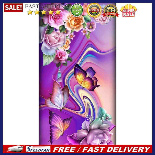 DIY Diamond Painting Butterfly Flowers Full Drill Rhinestone Mosaic Art Pic