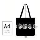 moon Printed Shoulder Shopping Bag Casual Large Tote Handbag (40*40cm)