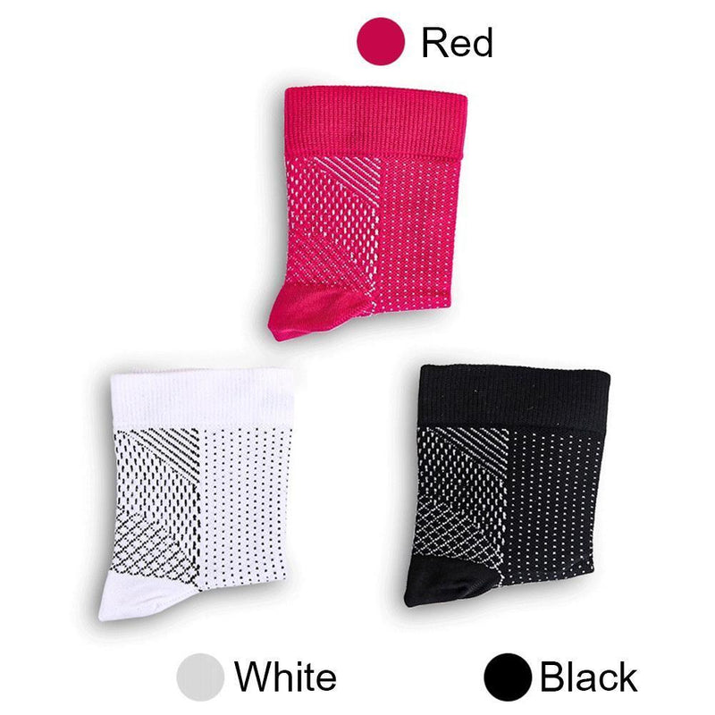 Compression Foot Sleeve Sports Ankle Brace Socks for Women Men (Black S/M)