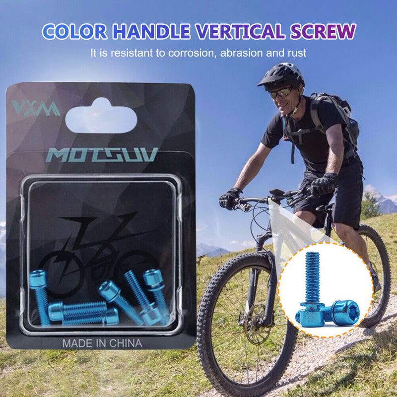 M5x18mm MTB Bike Stem Bolts Titanium Allen Head Stem Screws with Washer 6 P