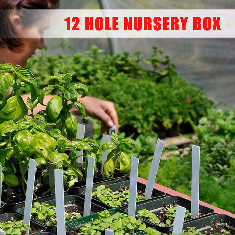 12 Cell Planting Seedlings Starter Trays for Indoor Outdoor Plants Garden Tools