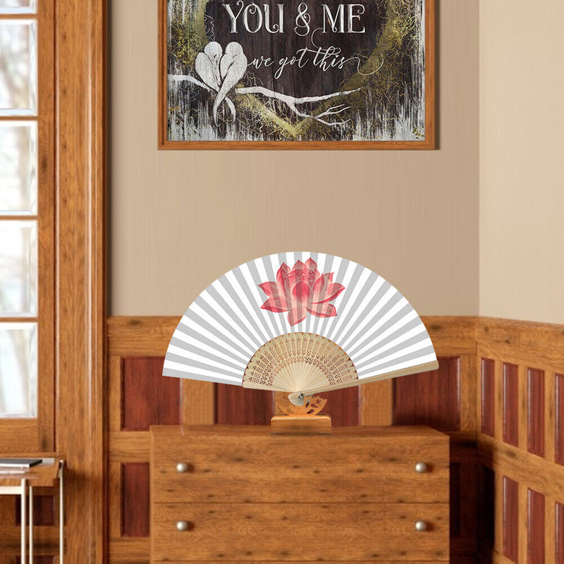 lotus Painting By Numbers Folding Fans Craft DIY Digital Painting On Canvas