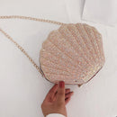 Small Chain Shoulder Crossbody Bags Women Sequin Shell Messenger Phone Handbags