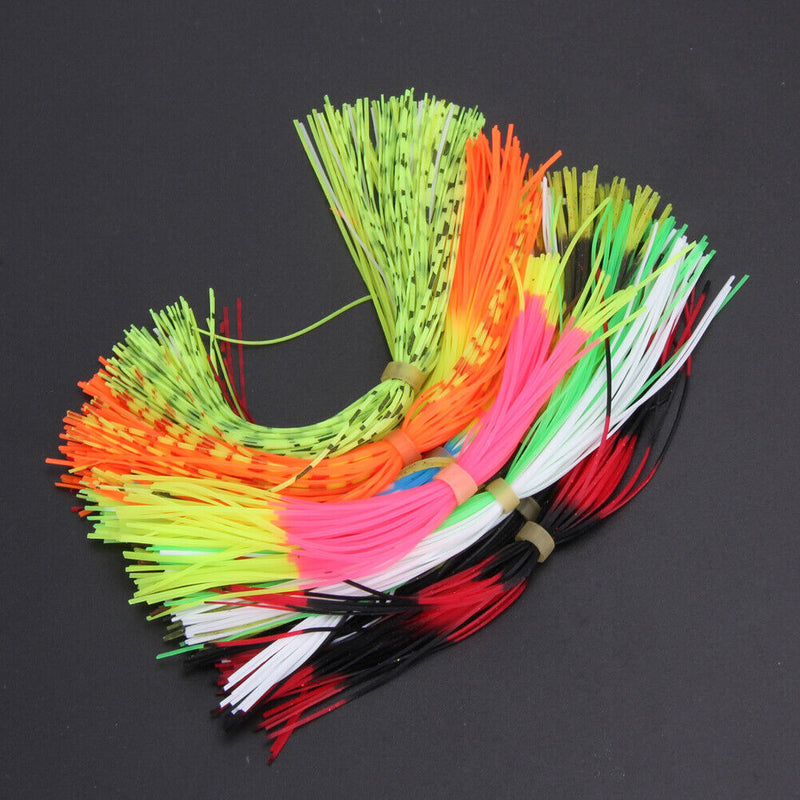 12 Bundles 50 Beaches Silicone Skirts Fishing Flake Squid Lure Thread Jig Lure