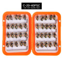 #A 40pcs Simulation Fly Fishing Lures Artificial Bead Head Insects Bait Tackle