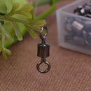 250pcs Ball Bearing Swirl Solid Ring Fishing Hook Connector + Plastic Box