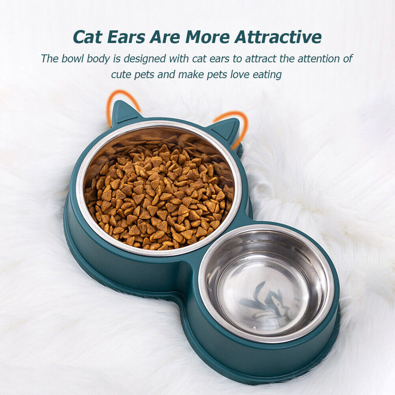 #A 2 in 1 Drinker for Cats Food Storage Drinking Dish Feeder Pet Supplies Anti S