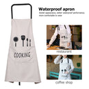 Kitchen Apron Waterproof Oil-Proof Cooking Chef Aprons with Pocket (White) Newly