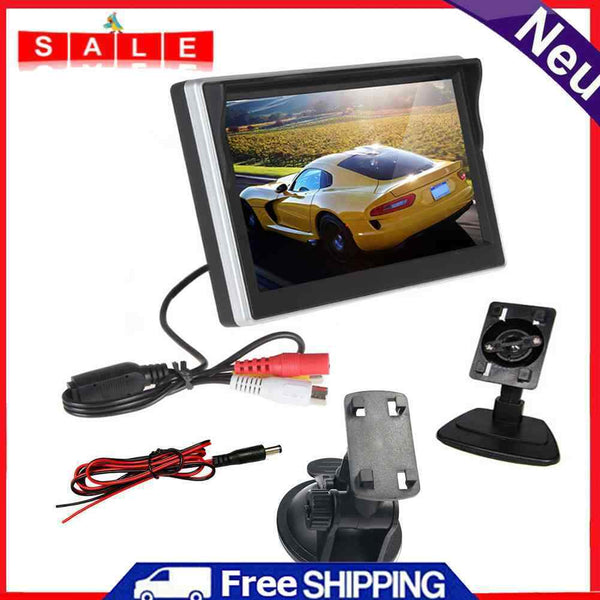 Universal 5in Car Rear View TFT LCD HD Video Surveillance Monitor Accessory Set