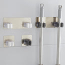 10pcs Wall Mounted Mop Holder Broom Brush Hanger Rack Organizer(Black-2)