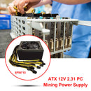 ATX 12V 2.31 PC Power Supply 2000W Silent Bitcoin Miner Mining Power Supply