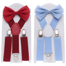 Clip-on Adjustable Elastic Braces Kids Suspenders Cow Tie Belts Printed Bow Tie