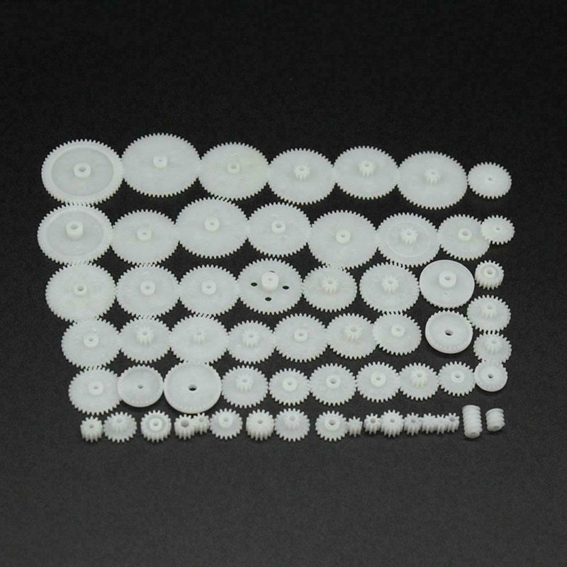 58 Pcs Plastic Gears Set Shaft Motor Gear Gearbox Robot Kits Craft