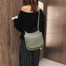 Shoulder Crossbody Bags Leather Women Solid Color Big Capacity Messenger Handbag