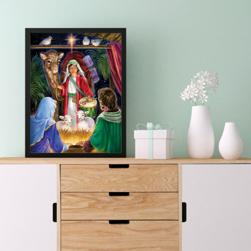 5D DIY Full Drill Round Shape Camel Boy Rhinestone Diamond Drawing Home Decor