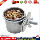Stainless Steel Hang Cage Bowl Parrot Feeding Food Drinking Dish (6.5cm) Newly