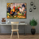 Painting By Numbers Kit DIY Flower Chicken Hand Painted Canvas Oil Art Picture