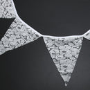 12 Flags 3.2m White Lace Flower Party Wedding Pennant Bunting Banner Decor