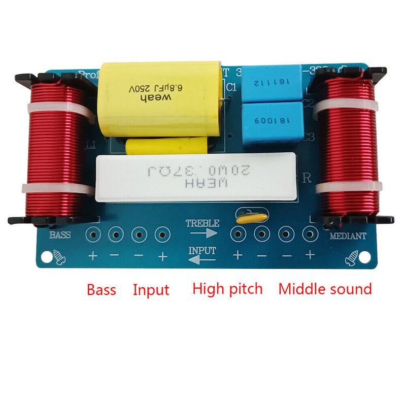 WEAH-338 3-Way Crossover Audio Speaker Board Loudspeaker Frequency Divider 120W