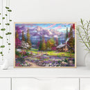 Forest Cabin Frameless DIY Oil Paint by Numbers Kit Picture Wall Artwork