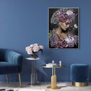 5D DIY Diamond Painting Flower Lady Rhinestone Kit Full Round Wall Craft Arts