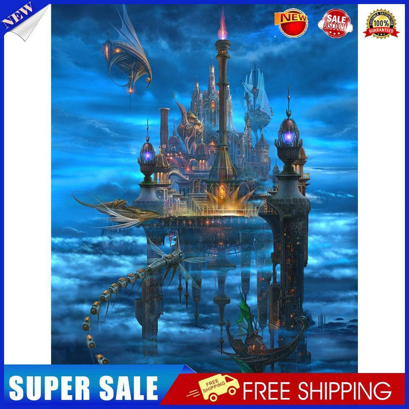 Sky Castle Oil Paint By Numbers Kits DIY Handpainted on Canvas Wall Art