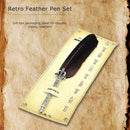 Calligraphy Feather Dip Pen+5 Nib Writing Quill Fountain Pen (Dark Brown) Newly