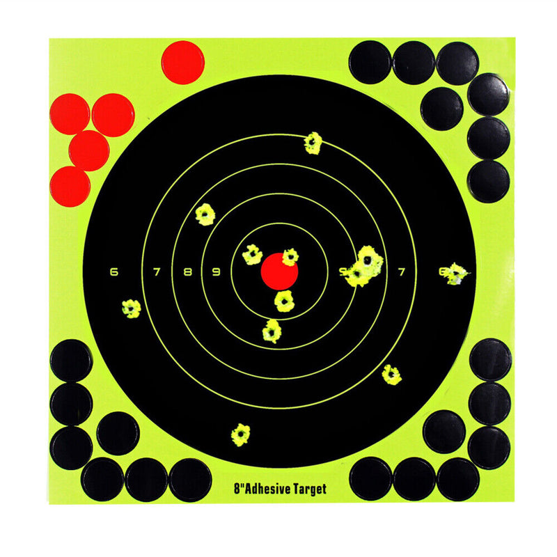 50pcs 8 inch Fluorescent Shooting Targets Self-adhesive Professional Darts Paper