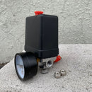 Bar 1/4'' BSP Air Compressor Switch Control Valve Pressure Gauge Safety Valve