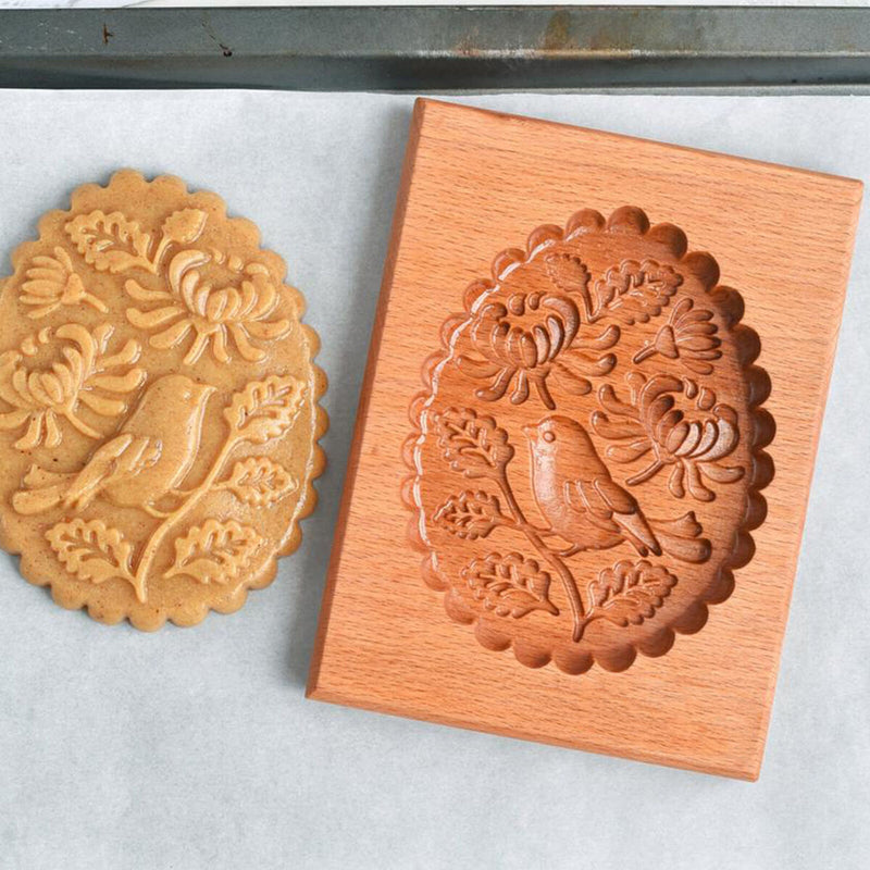 Cookie Mold Cutter - Wooden Gingerbread Cookie Stamp Mould DIY Baking Tools