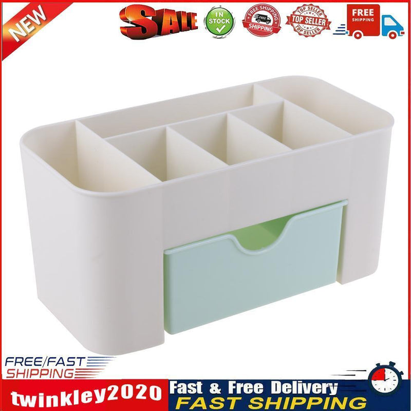 Desktop 6 Grid Makeup Organizer Storage Cosmetic Drawer Case(Light Green) Newly