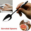 Scrape Long Handle Saw-tooth Stainless Steel Fruit Grapefruit Seratted Spoon