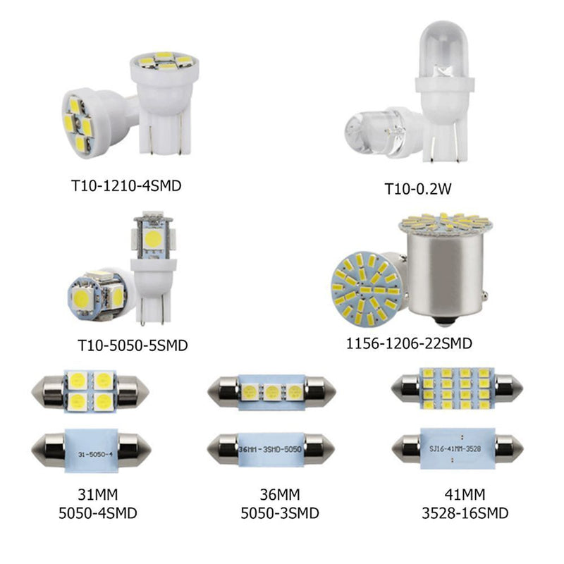 ETC Trunk License Plate Lamp Car Interior Light Inside Bulb Kit Combo LED