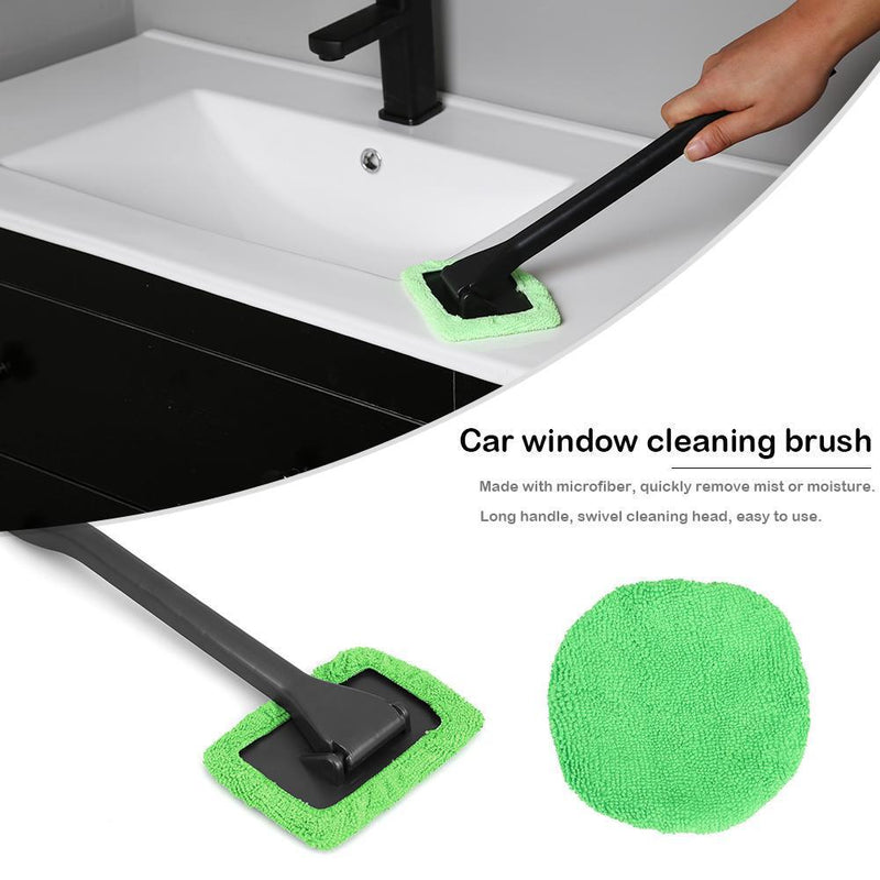 Microfiber Long Handle Window Cleaning Brush Windshield Cleaner (Green) Newly