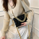 Women Simple Chain Plaid Grid Single Shoulder Bag Female Daily Messenger Bag