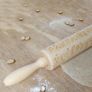Musical Note Wood Embossing Rolling Pin DIY Baking Cookies Engraved Stencil