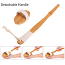 Boar Bristle Shower Bath Body Brush with Detachable Wooden Hand Grip Handle