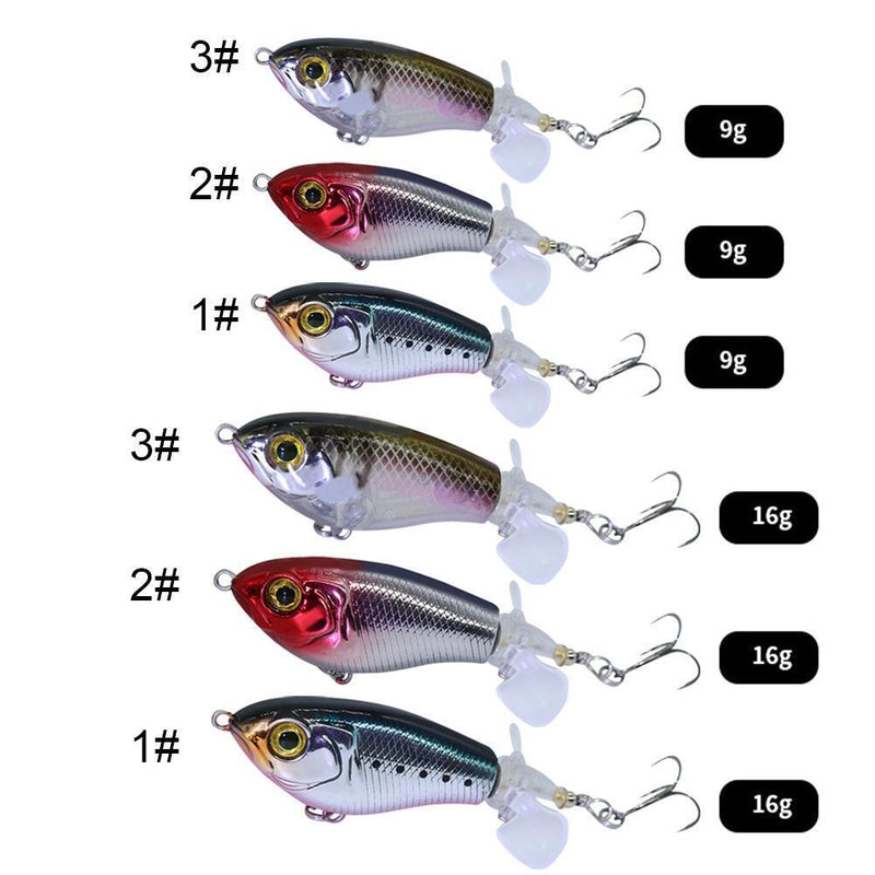 Popper Fishing Lure Topwater Floating Propeller Artificial Swimbait (9g 3)