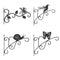 Wrought Iron Hanging Flower Pot Basket Decorative Hanger Brackets (Bird)