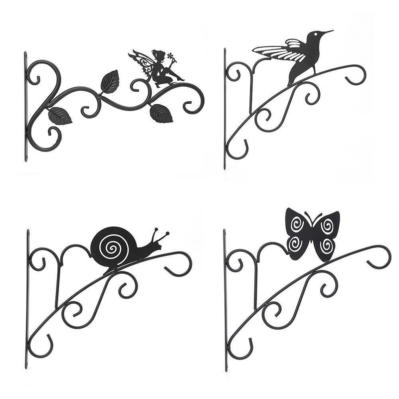 Wrought Iron Hanging Flower Pot Basket Decorative Hanger Brackets (Bird)