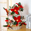 Household Lanterns LED Christmas Lights String Safflower Red Fruit Decor Lamp