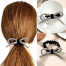 Hair Rubber Women Sweet Head Rope Bow Hair Tie Diamond-studded Shiny