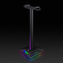RGB Headphones Desktop Stand Gaming Headset Holder with 3.5mm 2 USB Ports Newly