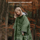Fashion Winter Warm Ponchos Cape Solid Color Sleeping Bag Outdoor Wearable