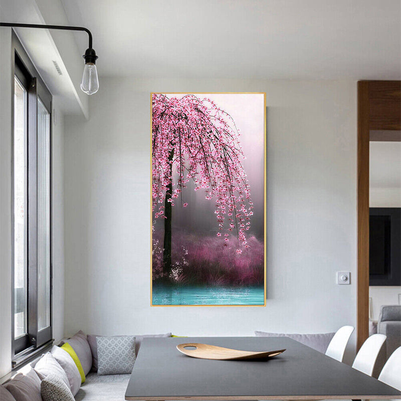 Peach Blossom Oil Paint By Numbers Kit DIY Acrylic Painting on Canvas Frame