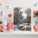 Full Embroidery Snow Scene Printed Cross Stitch 11CT 3 Strand Cotton Kit